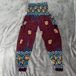 hippie boho comfy lightweight elephant pants (brand: unknown, size S/M)